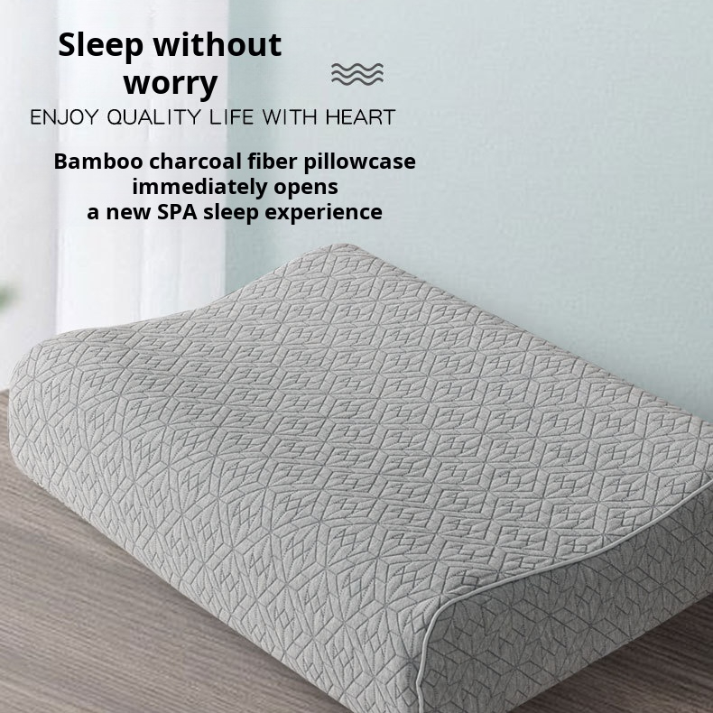 faqian Thickened latex pillowcase single pillow memory winter thickened bamboo charcoal fiber pillowcase