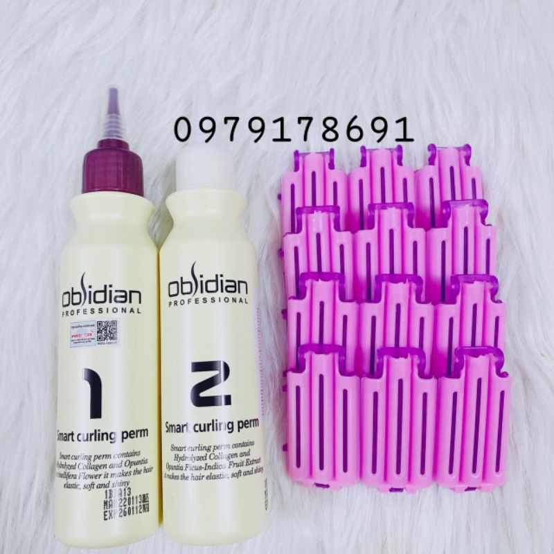 Combo cặp uốn lạnh hàng quốc OBSDIAN + 12 kẹp phồng chân chân tóc, kẹp đập xù tóc nam nữ, xương uốn lạnh uốn châu phi
