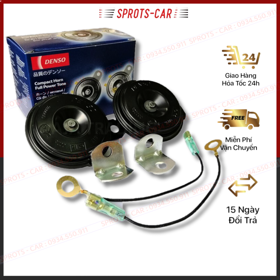 Còi sên DENSO kèn xe máy ô tô cao cấp sử dụng điện bình 12V
