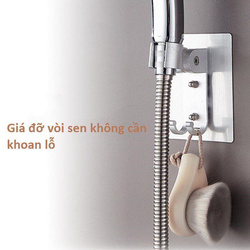 Giá treo giá đỡ vòi sen, vòi xịt vệ sinh bằng hợp kim nhôm không cần khoan đục vô cùng tiện dụng