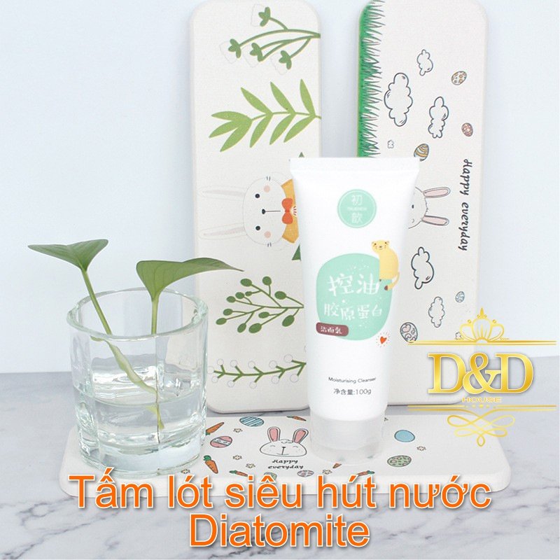 Lót ly, cốc Diatomite dài (22.5x7cm) họa tiết thông điệp dễ thương