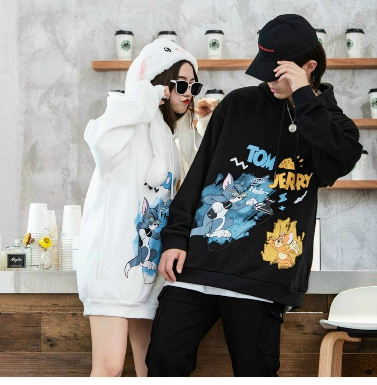 Áo Khoác, Áo Hoodie Thời Trang Dễ Phối Đồ In Tom Và Jerry PSS