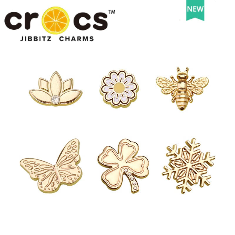 Phụ Kiện Khóa Giày cross Bằng Kim Loại Hình Hoa Sáng Tạo DIY chamr dép crocs