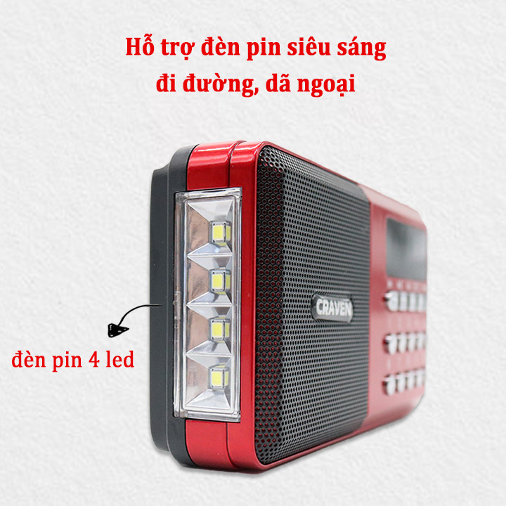 máy nghe đài fm, kinh phật, nhạc từ thẻ nhớ usb, có đèn pin - cr65 6 máy nghe đài fm, kinh phật, nhạc từ thẻ nhớ usb, có đèn pin - cr65 6