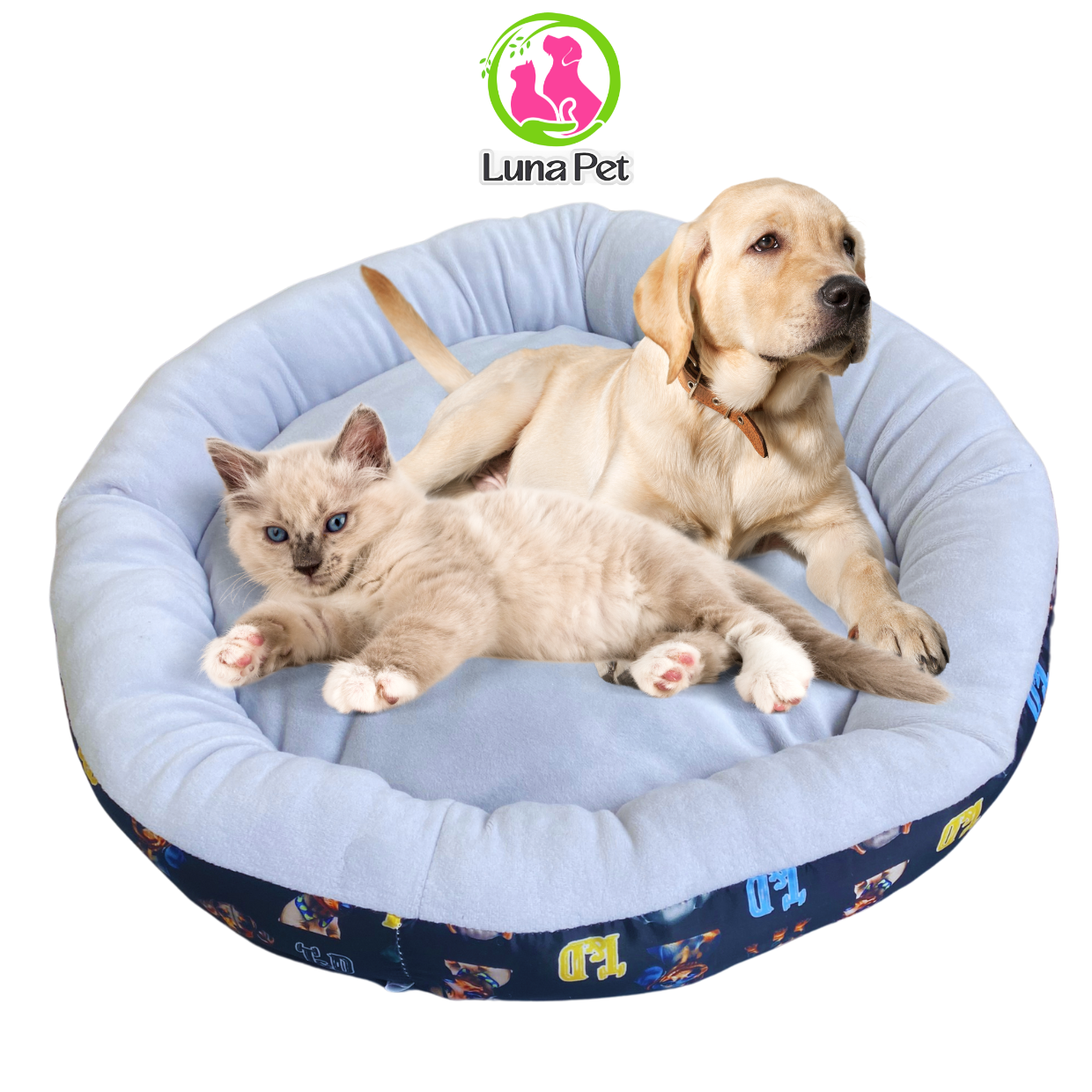 Nệm ngủ tròn cho chó mèo, giường ngủ mềm mại dành cho chó mèo Luna Pet NN04