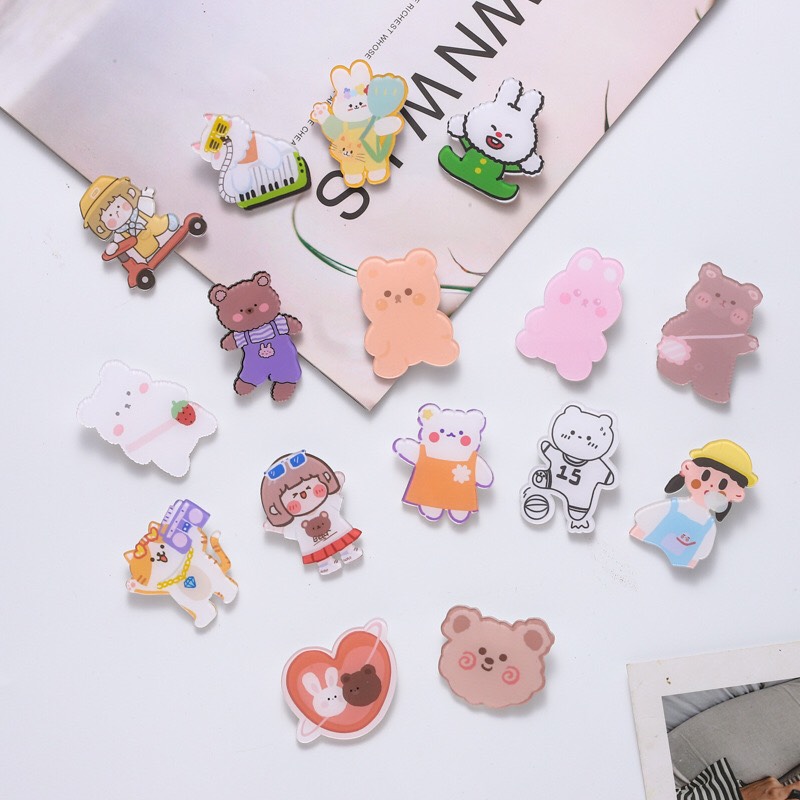 Ghim cài áo, balo túi ví siêu cute, Phụ kiện cài trang trí họa tiết hoạt hình dễ thương giá rẻ