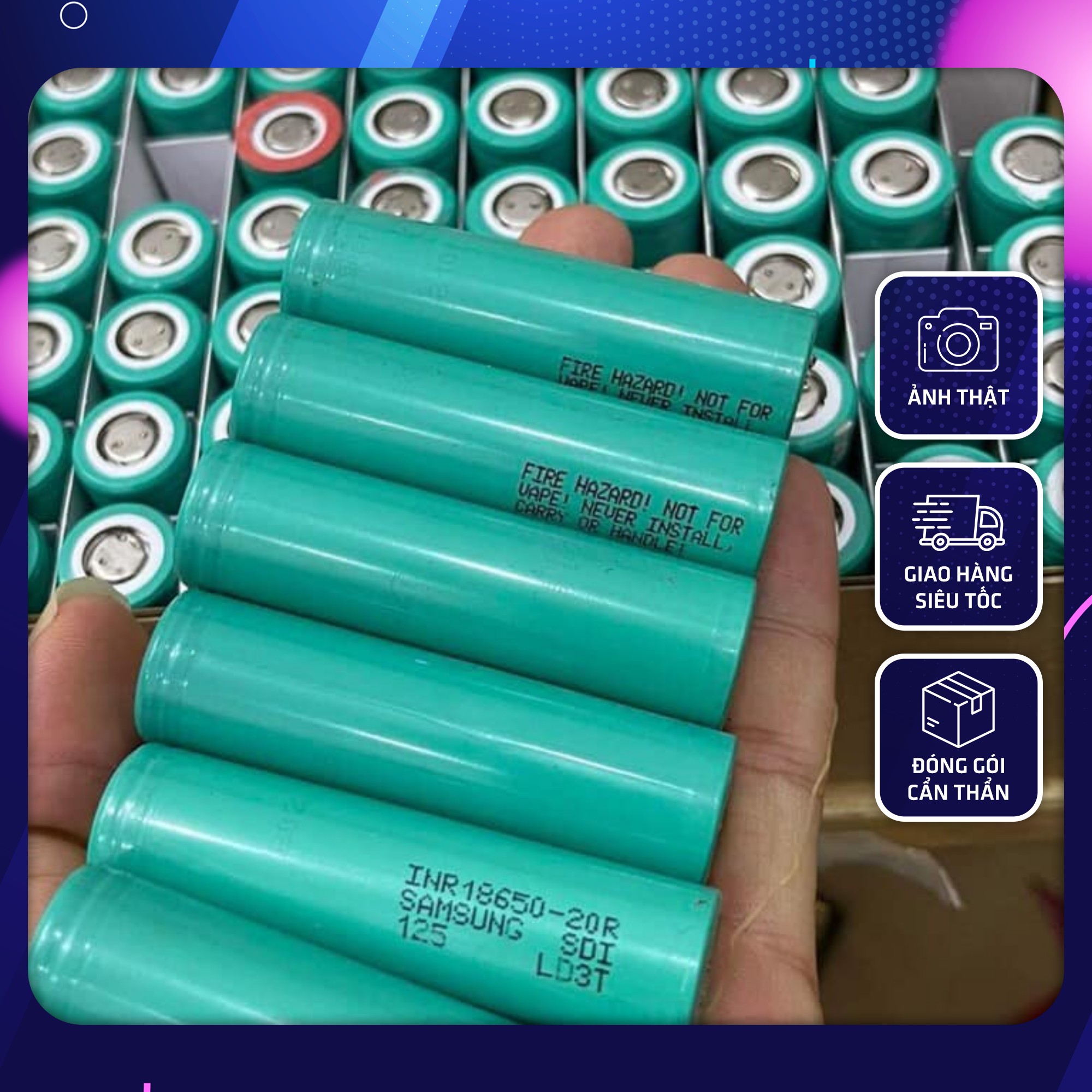  Pin 18650 Samsung 20R dung lượng 2700mAh - 3.7V xả 25A Tháo khối 