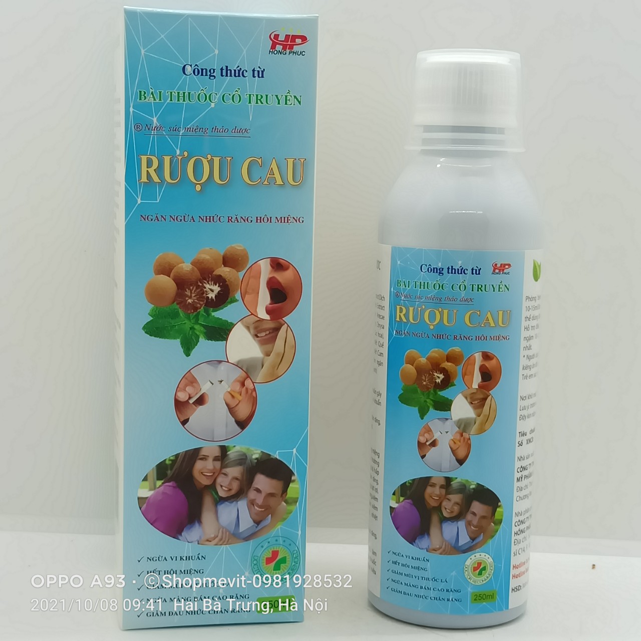 Nước súc miệng rượu cau lọ 250ml