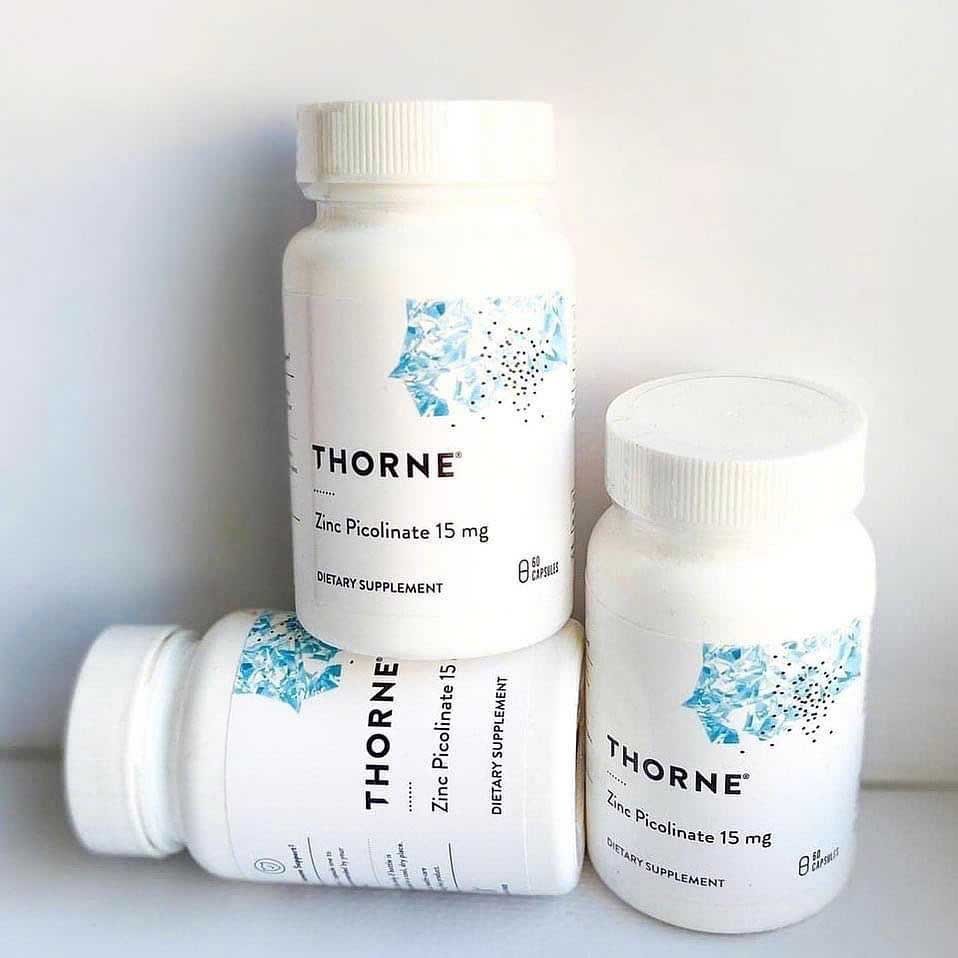 THORNE Zinc Bisglycinate Viên Uống Bổ Sung Kẽm Hỗ Trợ Giảm Mụn, Tăng Sức Đề Kháng - Hộp 60 Viên 15mg