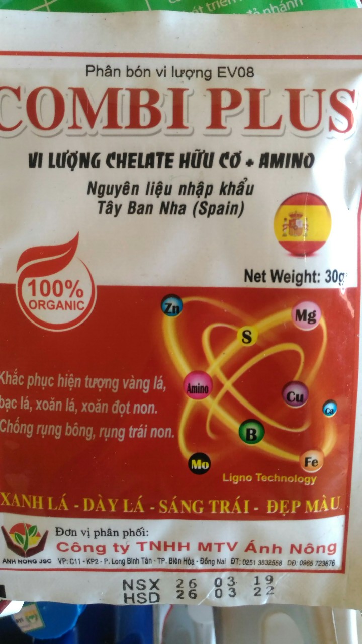 PHÂN BÓN VI LƯỢNG COMBI PLUS- Khắc phục hiện tượng vàng lá, xoăn đọt non