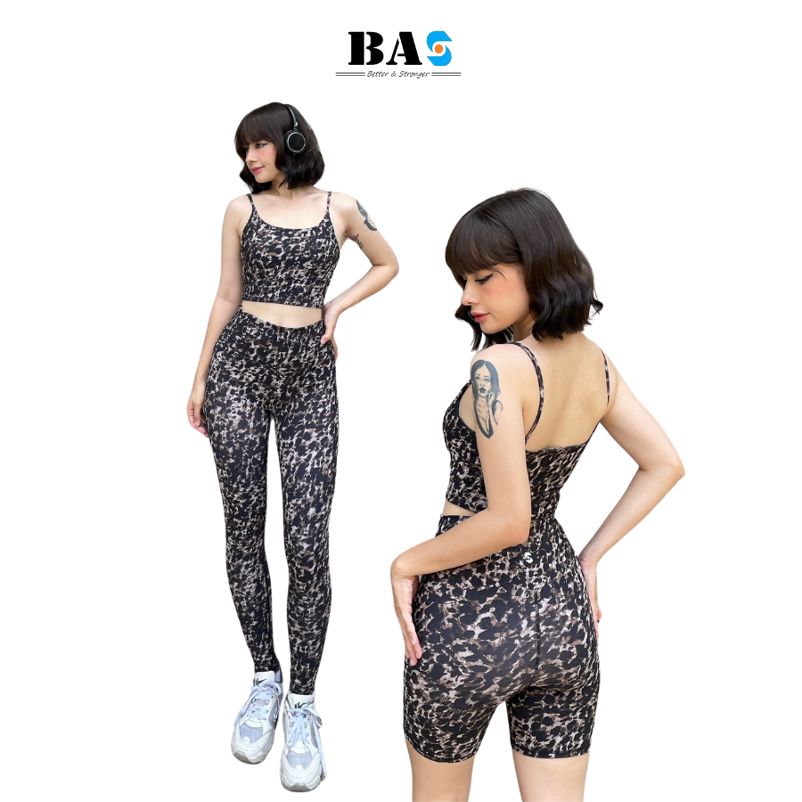 Combo đồ tập gym nữ BaHung, quần legging dài- quần đùi ngối- áo bra 2 dây co dãn 4 chiều thoáng khí S230108
