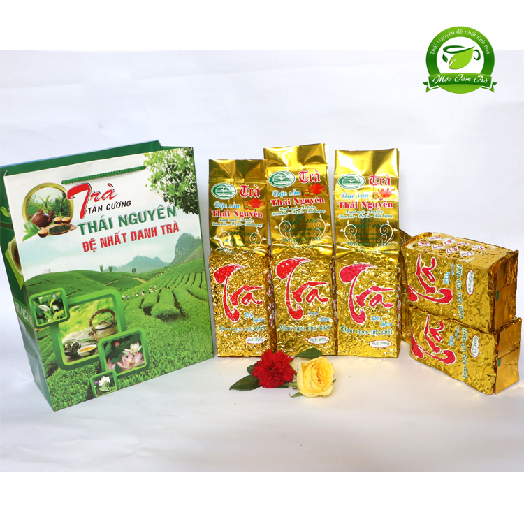 Trà bắc loại ngon - Bộ 5 gói trà 200g trà nõn tôm Tân Cương Thái Nguyên