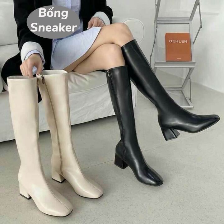 Bốt đùi, boot đùi khoá sườn cao cổ hàng quảng châu cao cấp đủ size shop Bống giày sneaker