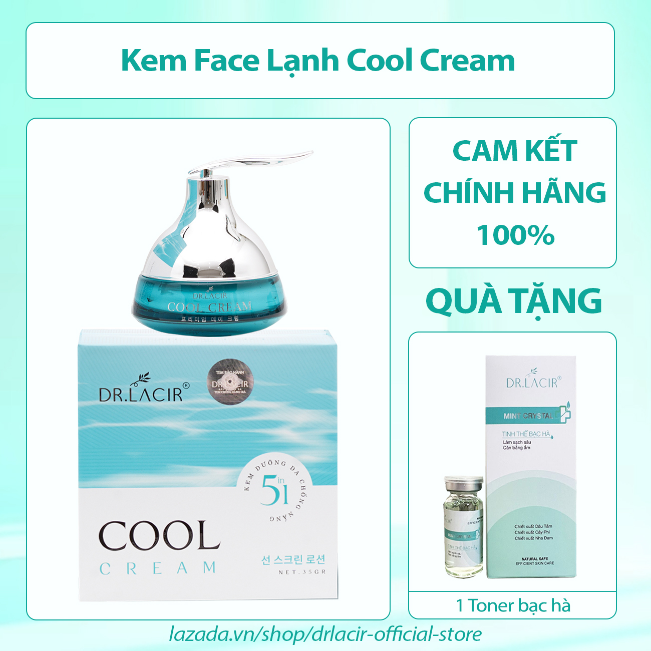 Kem face lạnh cool cream dr.lacir giúp cấp ẩm ngăn ngừa tia có hại