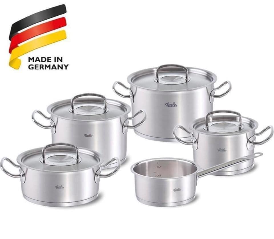 [Trả góp 0%][Hàng nội địa Đức] Bộ nồi Fissler Original Profi Collection 5 món (nắp vung thép đáy 5 lớp)