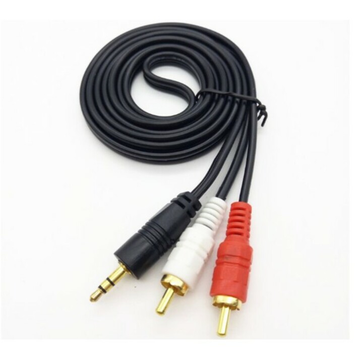 Dây cáp audio 1 đầu 3.5 đực sang 2 đầu rca hoa sen
