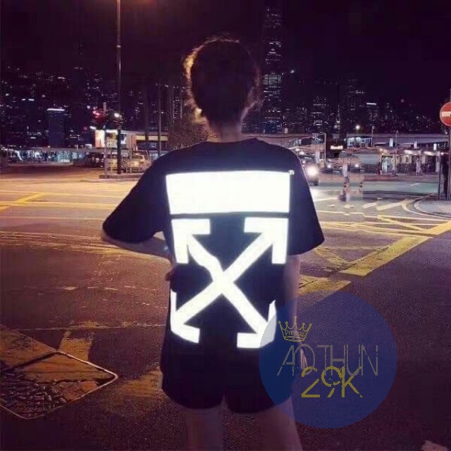 Áo thun unisex off quai phản quang bạc siêu độc