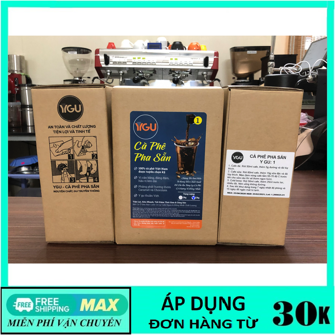 Cà phê pha sẵn YGU 01 Cold Brew Cafe hộp 3 Kg.