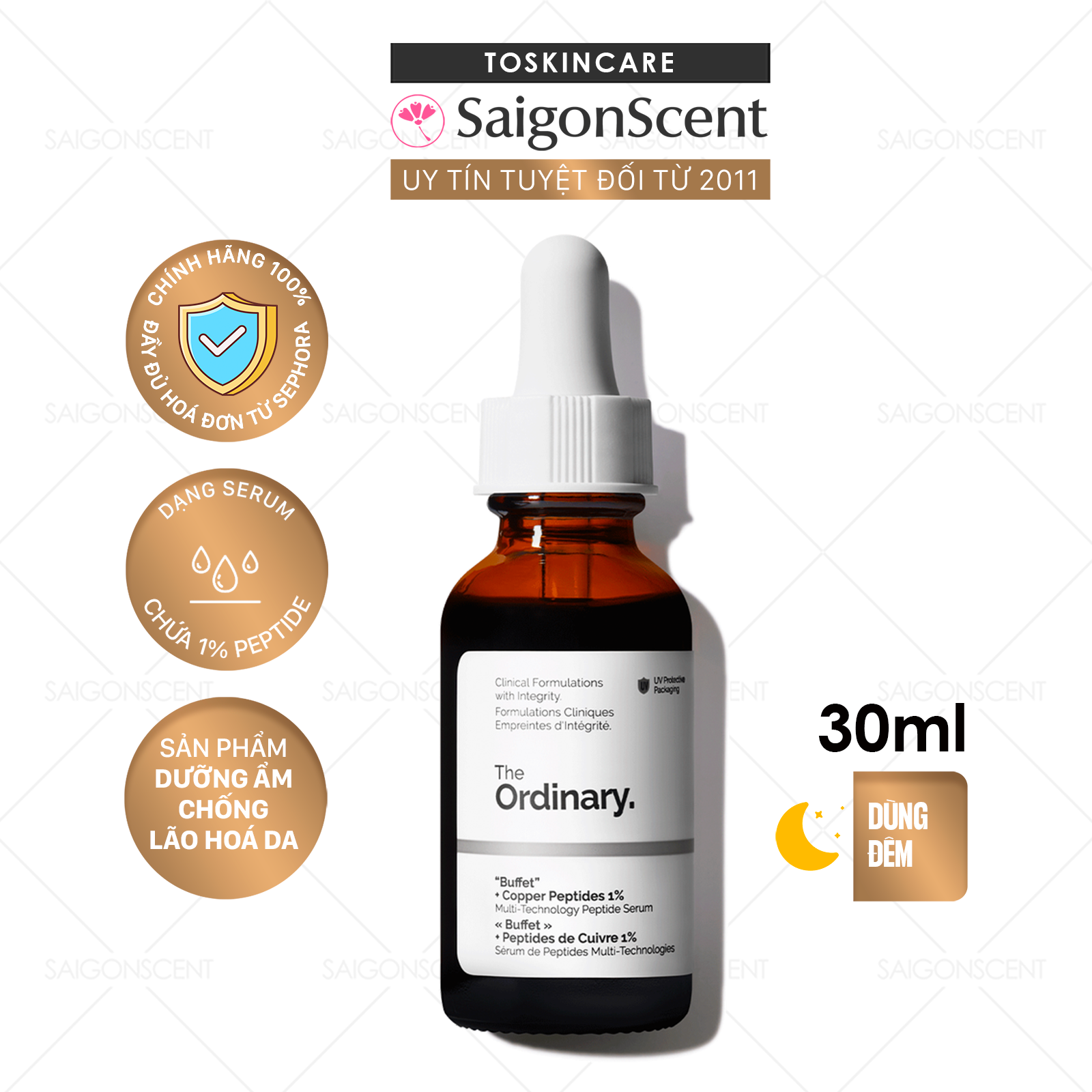 Tinh chất chống lõa hóa vượt trội The Ordinary Buffet + Copper Peptides 1%