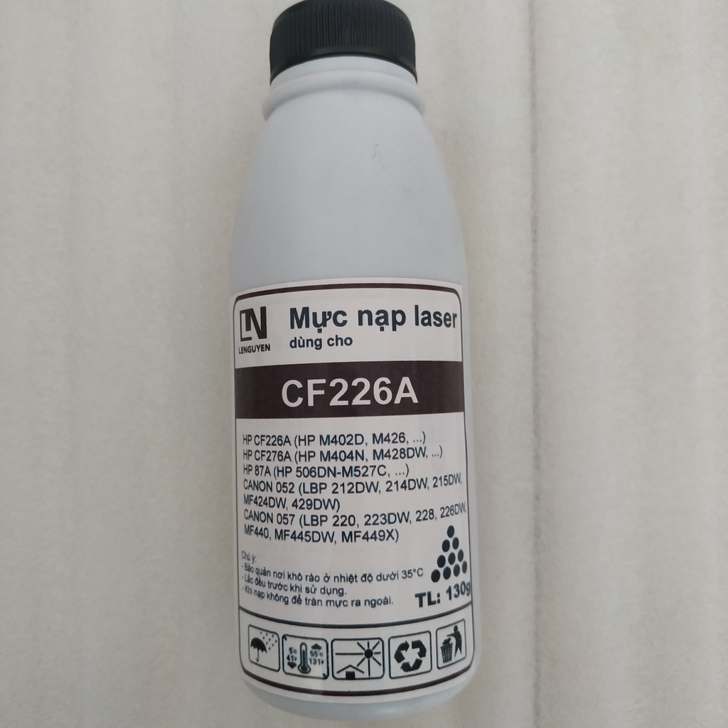Mực nạp cf226a cho hộp mực 26a, 76a, 87a, 052, 057 trọng lượng 130g
