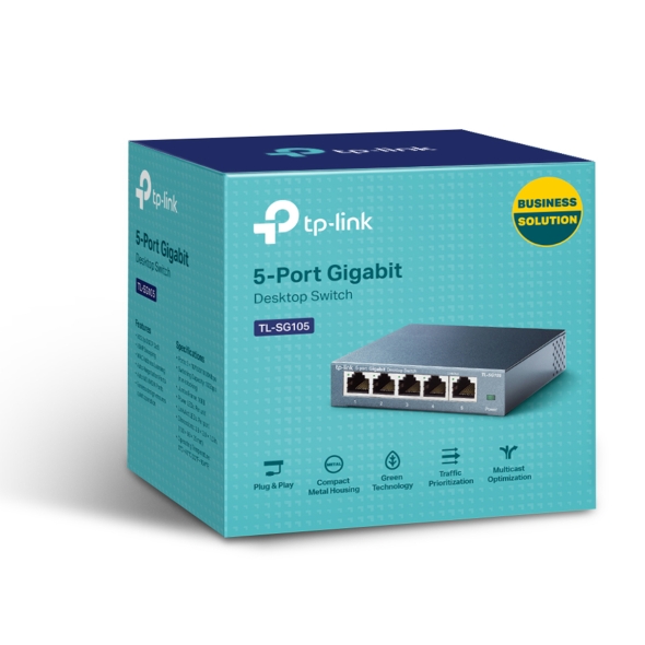 Tp-link switch gigabit vỏ thép 5 cổng rj45 tăng tốc máy chủ - tl-sg105 - hàng chính hãng