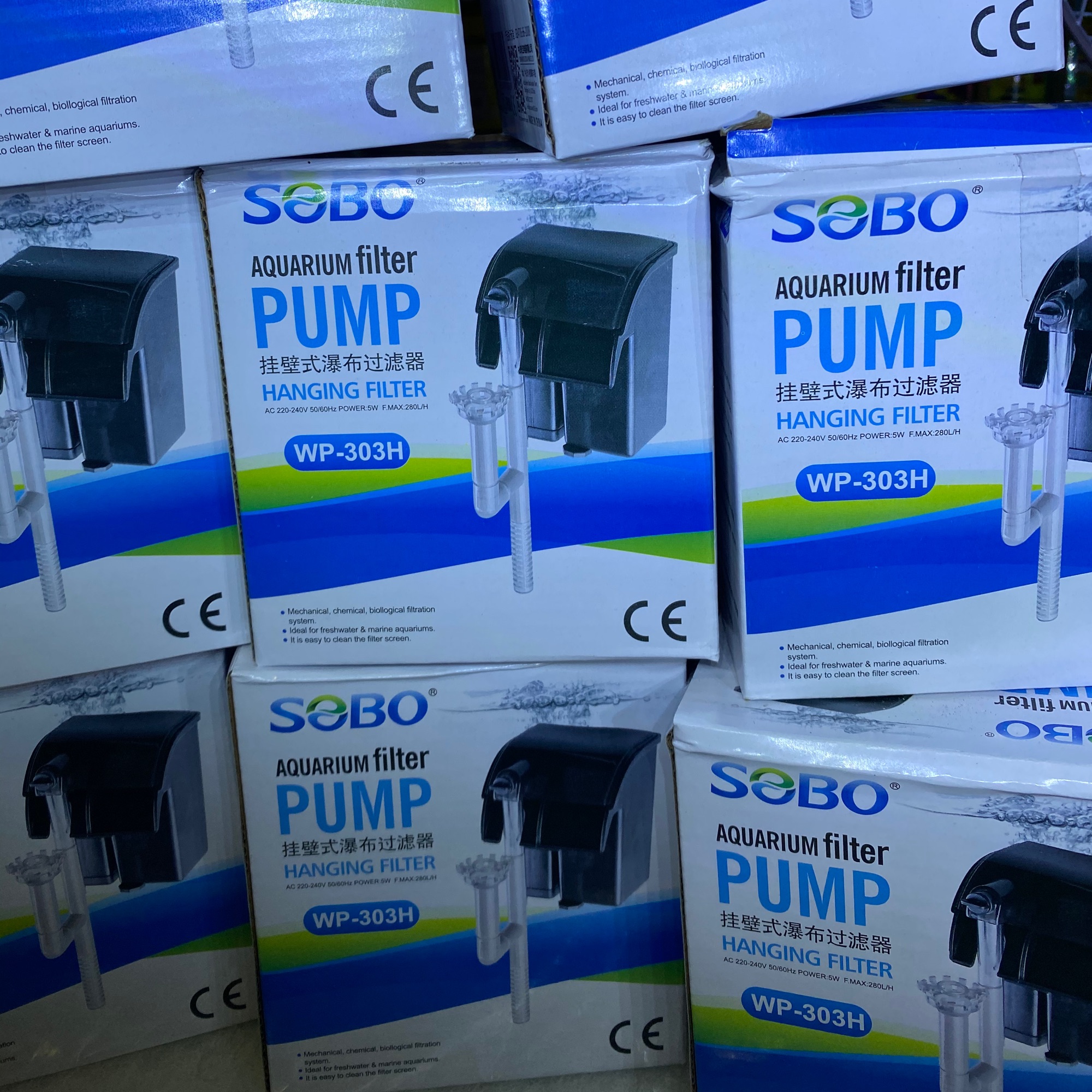 Máy Lọc Thác Hồ Cá Sobo WP-303H - 5 W | Bộ Lọc Treo Dành Cho Bể Cá