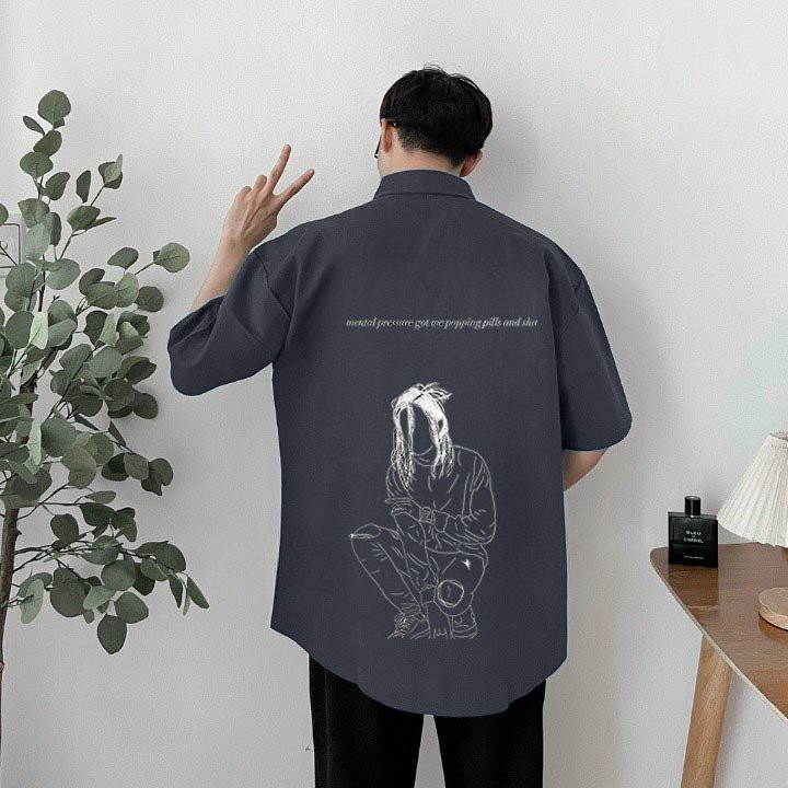 Áo sơ mi tay lỡ nam nữ THIÊN THẦN Form rộng đẹp - Minh Thư Fashion
