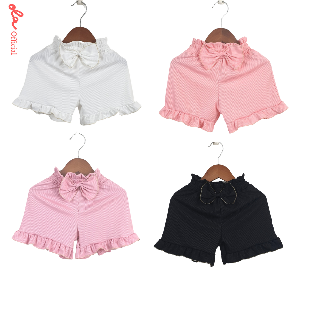 Quần đùi cho bé gái basic gấᴜ cách điệu chất thun tăm. Quần thun cho bé gái 8 - 28 kg