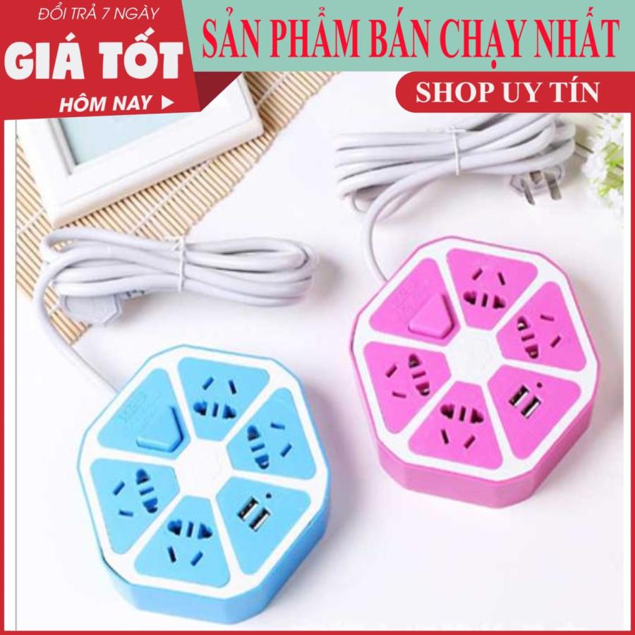 Ổ cắm điện đa năng, ổ điện thông minh lục giác có khe cắm cổngusb Clever Mart Power Strips (Màu ngẫu nhiên)