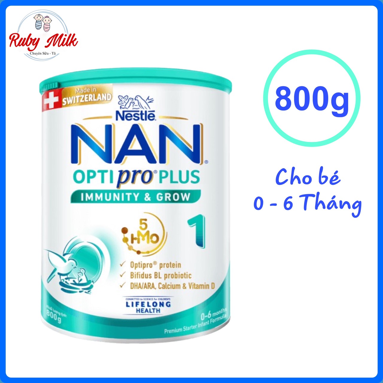 Date 2.2025 Sữa Nan Optipro PLUS Số 1 Lon 800g Cho bé 0 - 6 Tháng