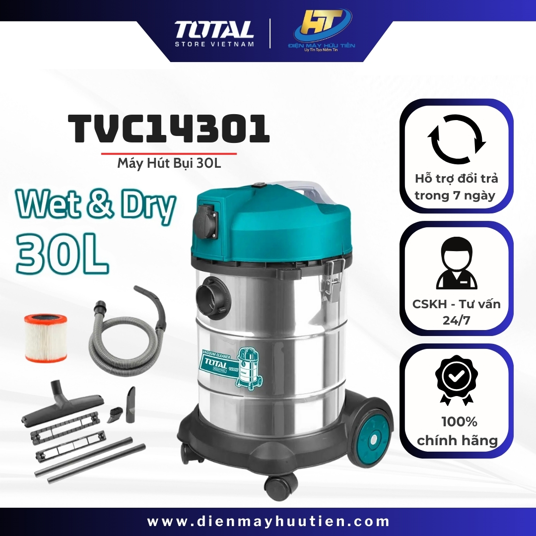 Máy hút bụi 30l total tvc14301
