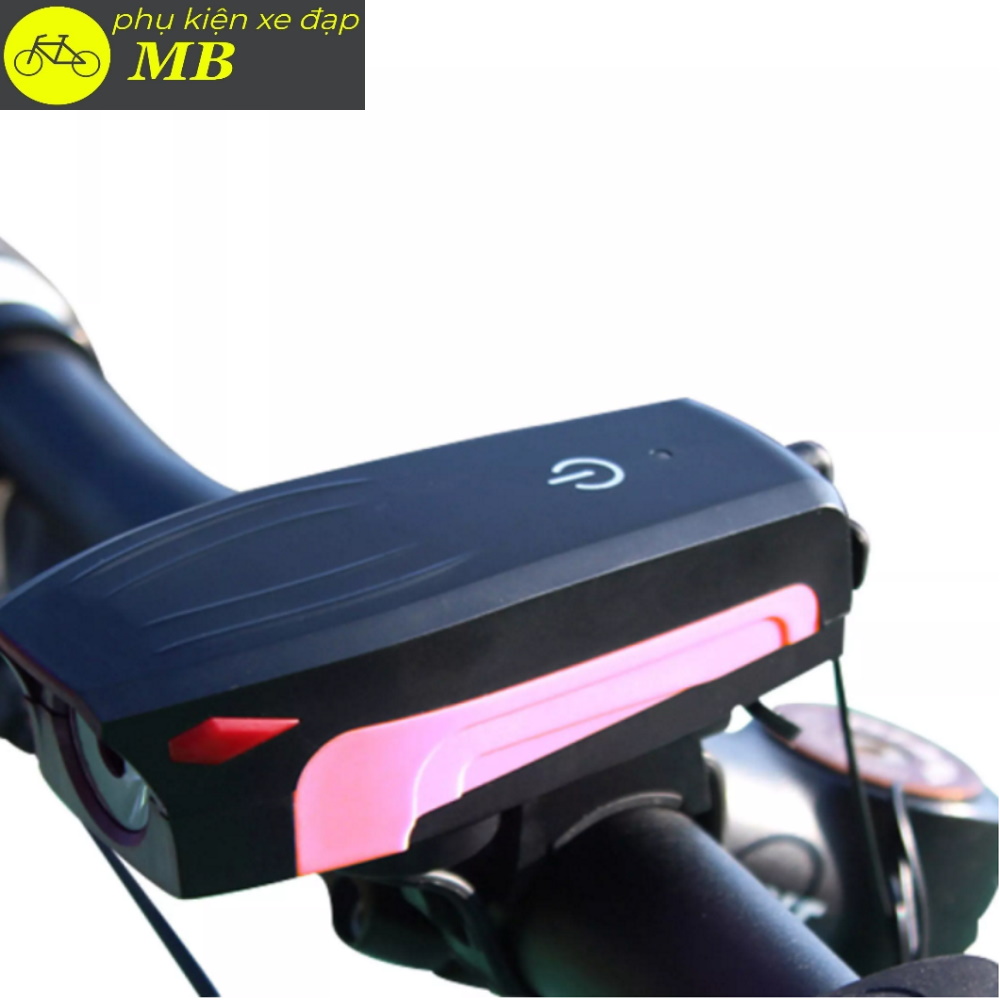 đèn xe đạp siêu sáng có còi chống nước pin sạc usb nhiều màu sắc phù hợp với mọi loại xe đạp AS0909