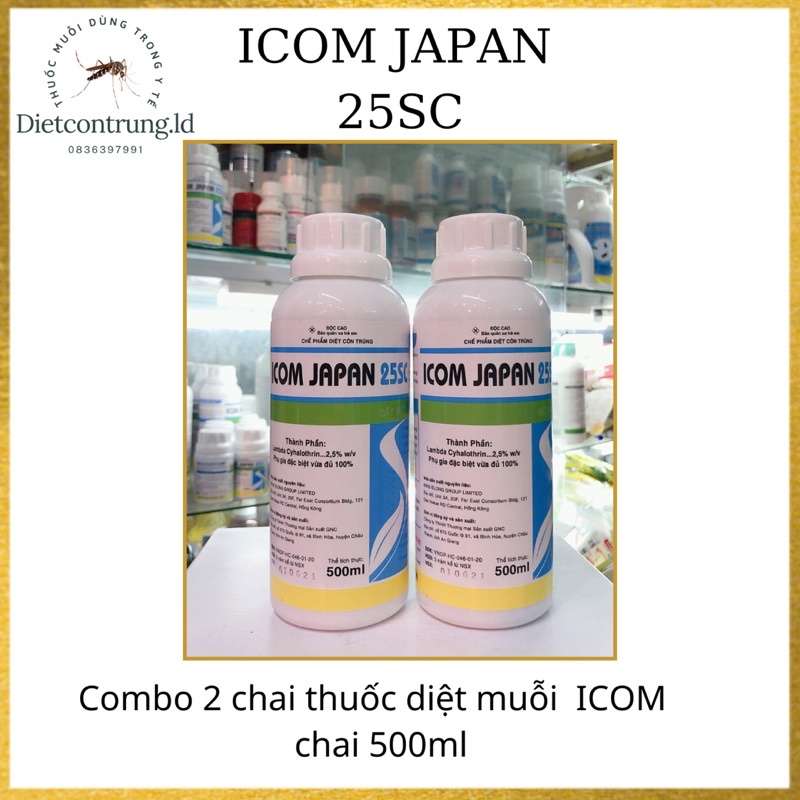 Combo 2 chai chế phẩm diệt muỗi icom japan 25sc - 500ml