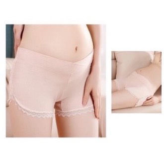 Quần mặc váy cho bà bầu chất modal co giãn cạp chéo pha ren QMVR01