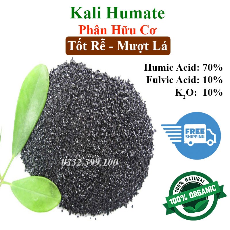 1 kg phân bón hữu cơ kali humate giàu humic và fulvic dưỡng rễ tốt cây