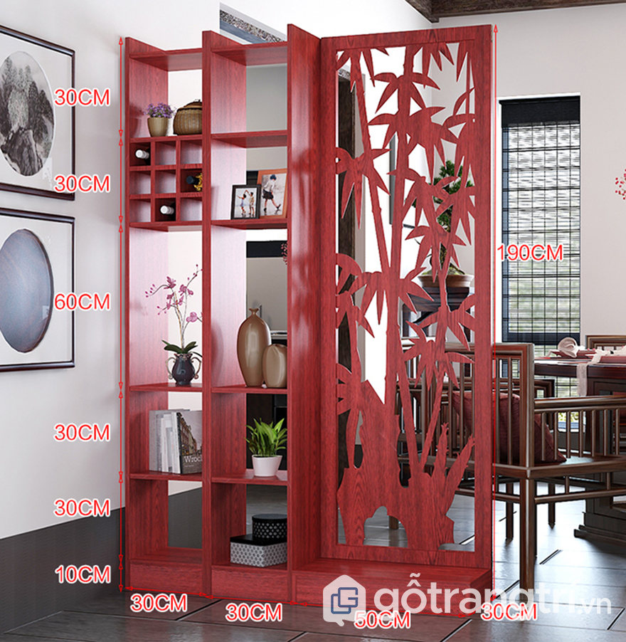 VÁCH NGĂN CÂY TRE LIỀN 2 KỆ