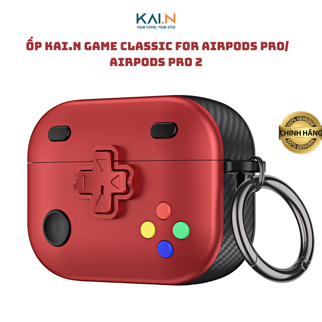 Bao Case chống sốc Kai.N Game Classic Case cho Airpods Pro 2/ Airpods Pro, kèm móc treo