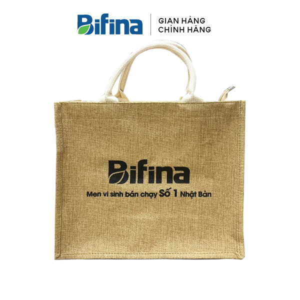 Túi cói Bifina có khoá kéo