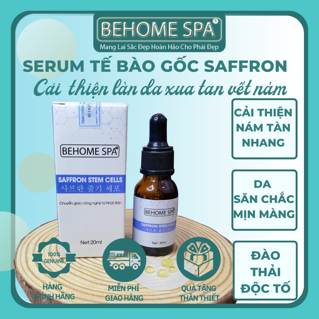 SERUM TẾ BÀO GỐC SAFFRON BEHOME SPA - Cải thiện làn da xua tan vết nám ĐÉN TỪ NHẬT BẢN