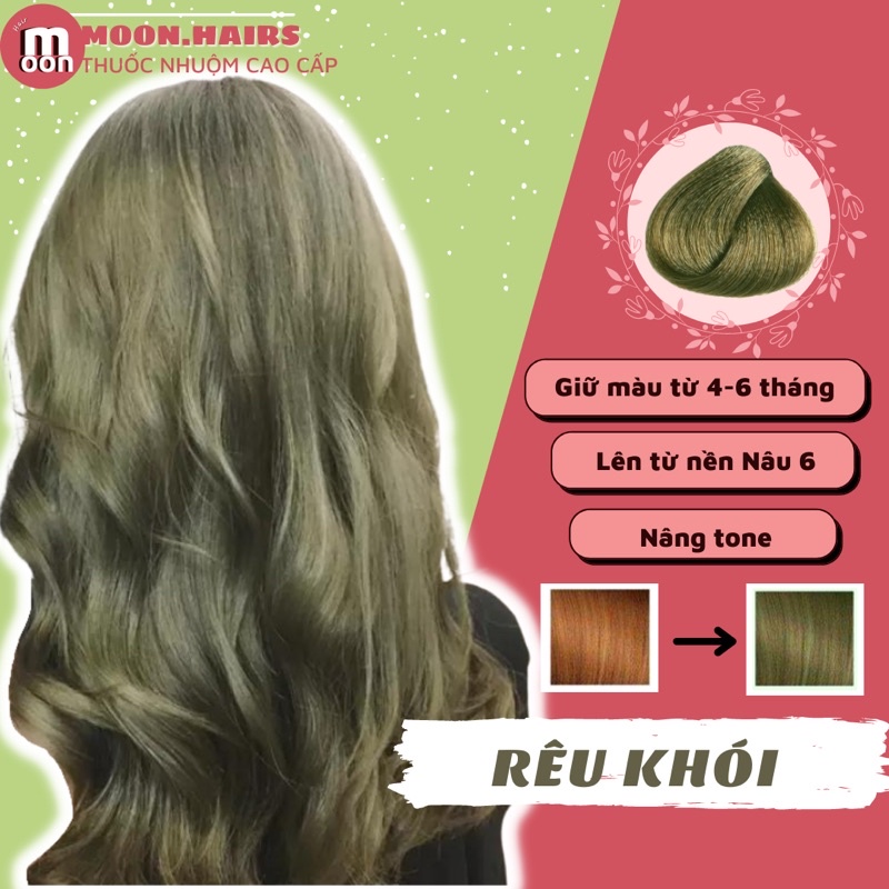 Thuốc nhuộm tóc Rêu Khói | Nâu Rêu Khói Tặng bao tay nhuộm tóc, mũ trùm nhuộm tóc