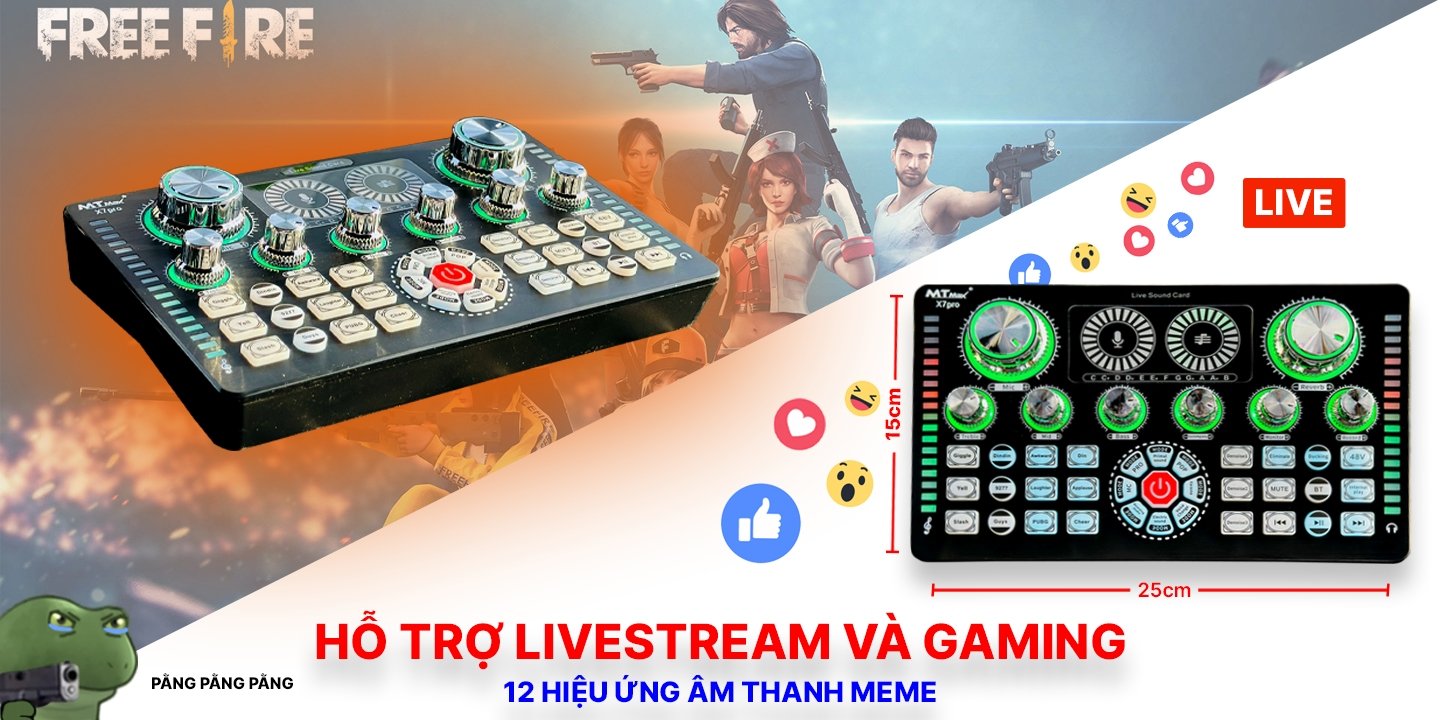 [Hot] Sound Card MTMAX X7PRO - Thu Âm Livestream Tại Nhà, Bluetooth 5.0, 12 Hiệu Ứng Âm Thanh, 2 Cổng Live