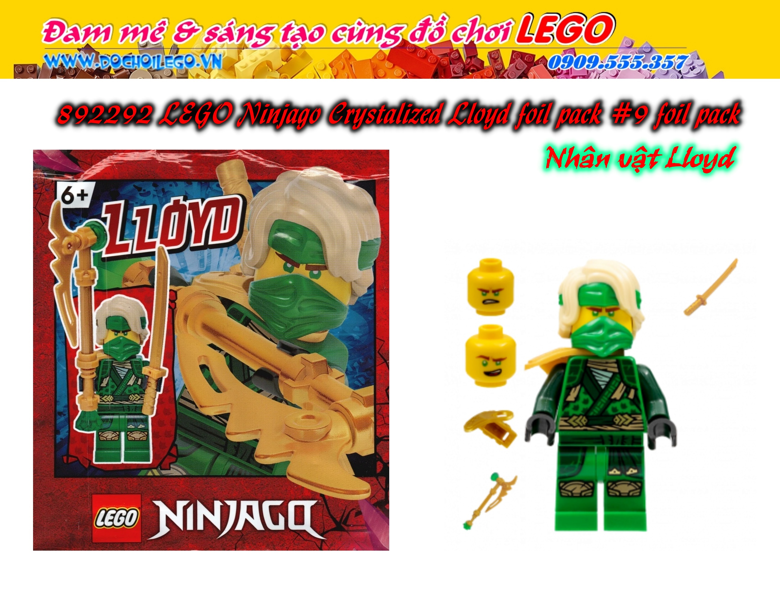 ❤ 892292 lego ninjago crystalized lloyd foil pack #9 foil pack - nhân vật lloyd