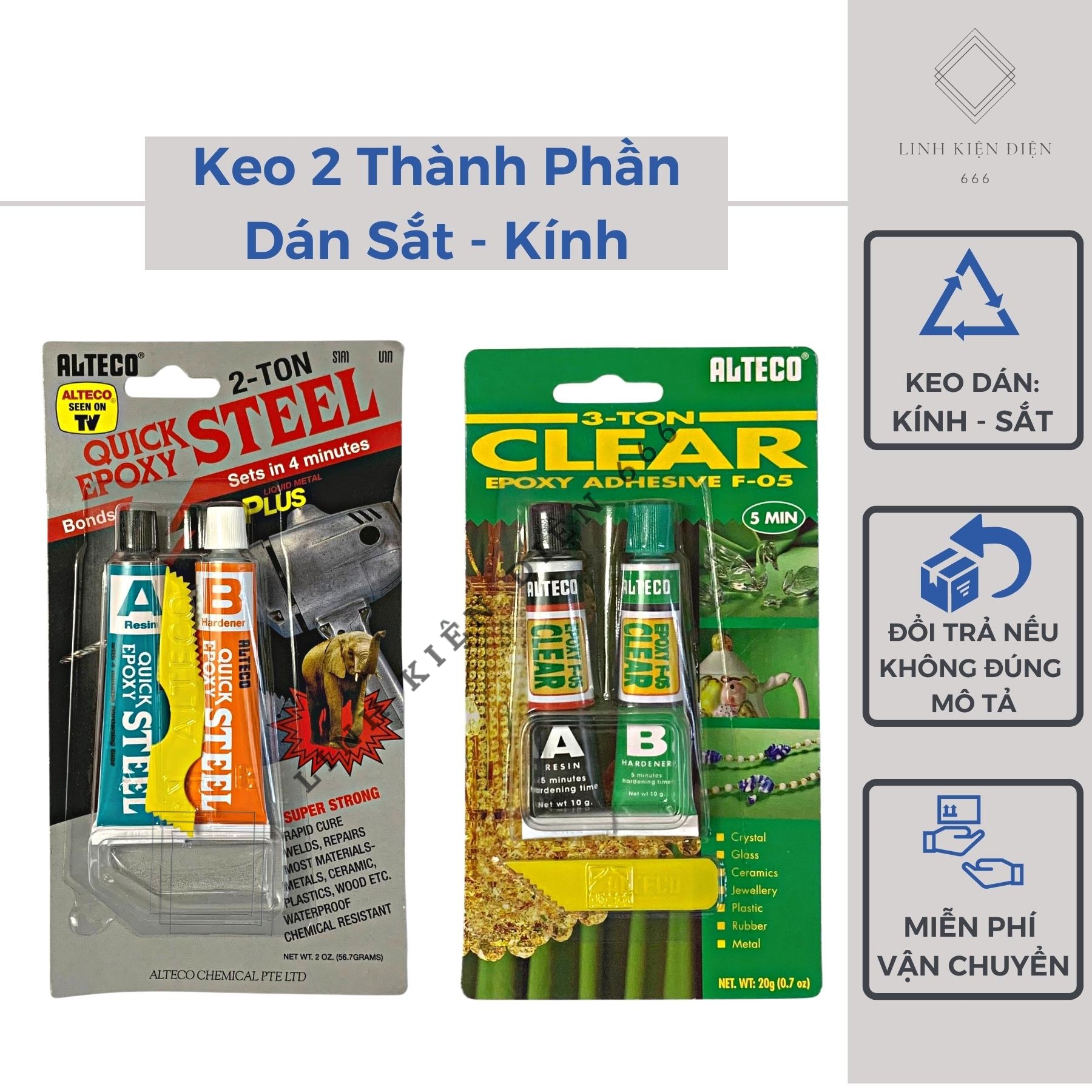 Keo dán ab 2 thành phần keo dán sắt, keo dán kính