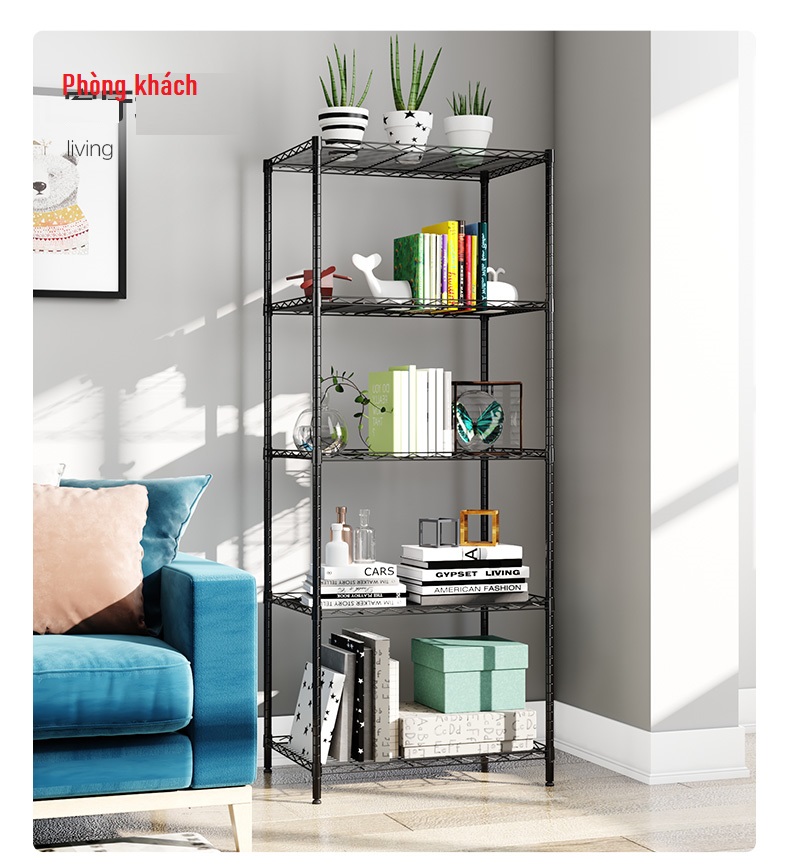 [ HÀNG LOẠI I ] Kệ để đồ nhà bếp đa năng khung thép đen 5 tầng Mezz69