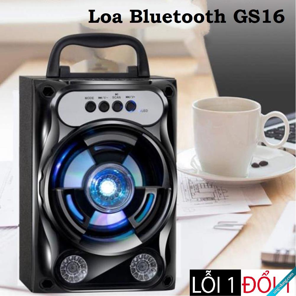 Loa bluetooth bass giá rẻ, Loa nghe nhac hay, Loa Bluetooth Extra Bass GS16 Kiểu Dáng Hiện Đại Cá Tính, Âm Bass Êm Âm Thanh Sống Động, Công Suất Đại 10W, Bluetooth V4.0 Kết Nối 10m - GIÁ TỐT, Hàng Chất Lượng, Lỗi 1 Đổi 1.