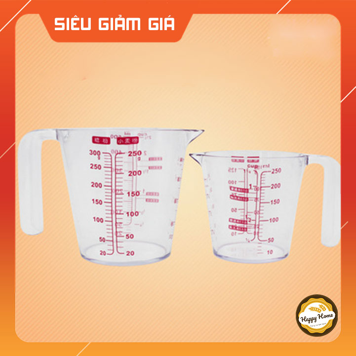 Ly đong nhựa có vạch chia định lượng 250ml 500ml có tay cầm