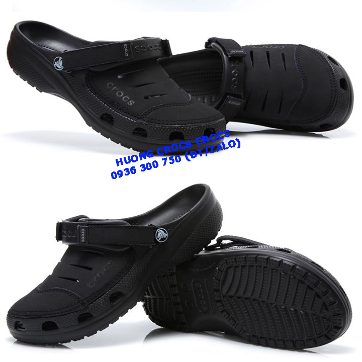 DÉP SỤC NHỰA ĐI MƯA CROCS YUKON SPORT CLOG CHO NAM MÀU ĐEN 