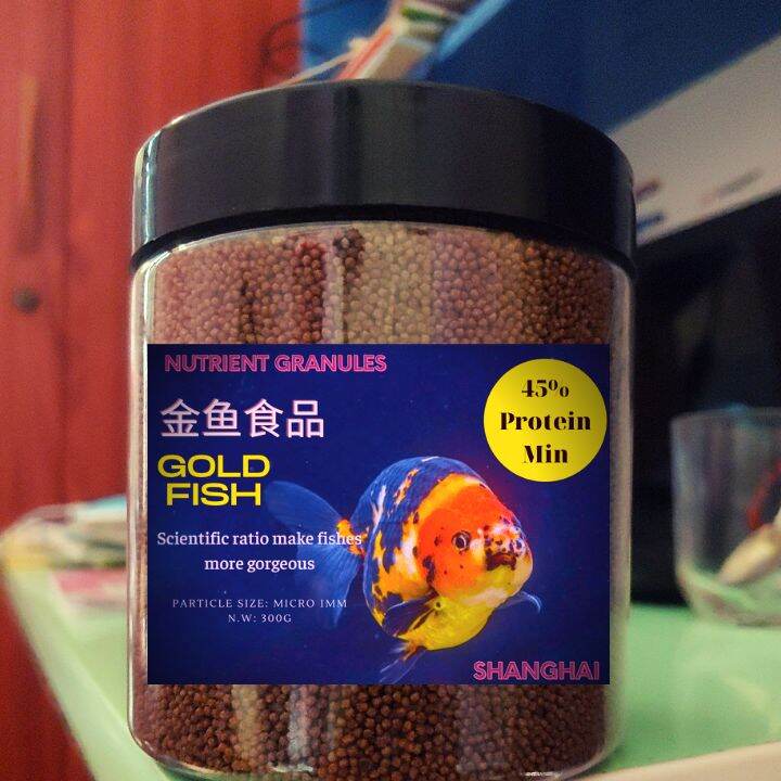 Cám cá vàng hạt 1mm độ đạm 45% nhanh lớn, dài đuôi.