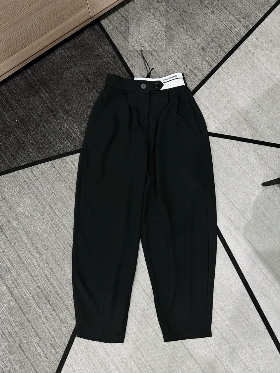Quần Baggy umi co giãn hottrend có 2 cúc kiểu dáng lưng cao cạp phối TĐ50