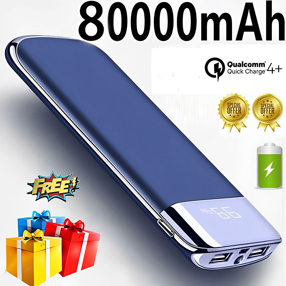 Sạc Pin Dự Phòng 80000mah có đèn LED sạc dự phòng sạc nhanh đa năng USB MAH TypeC cho các thiết bị Apple Android và iOS